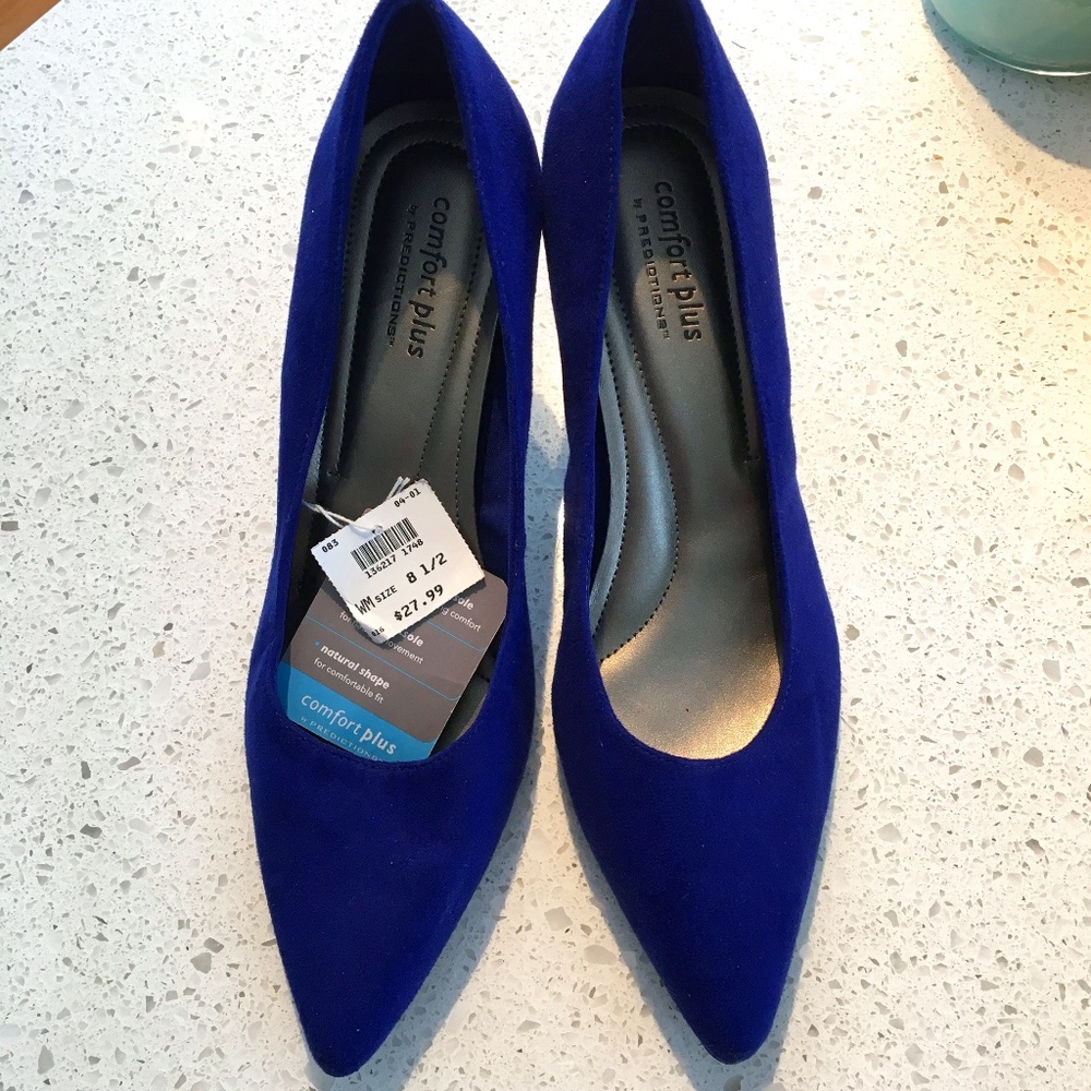 Royal Blue Suede-like Heels